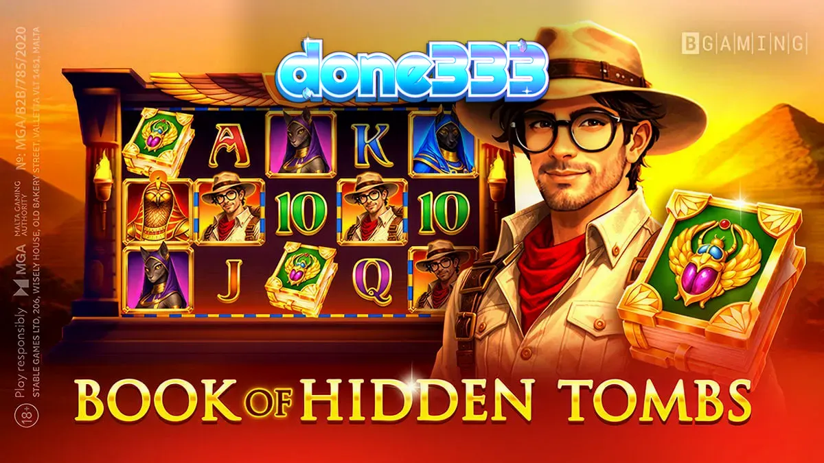 Book of Hidden Tombs slot game interface with Egyptian symbols